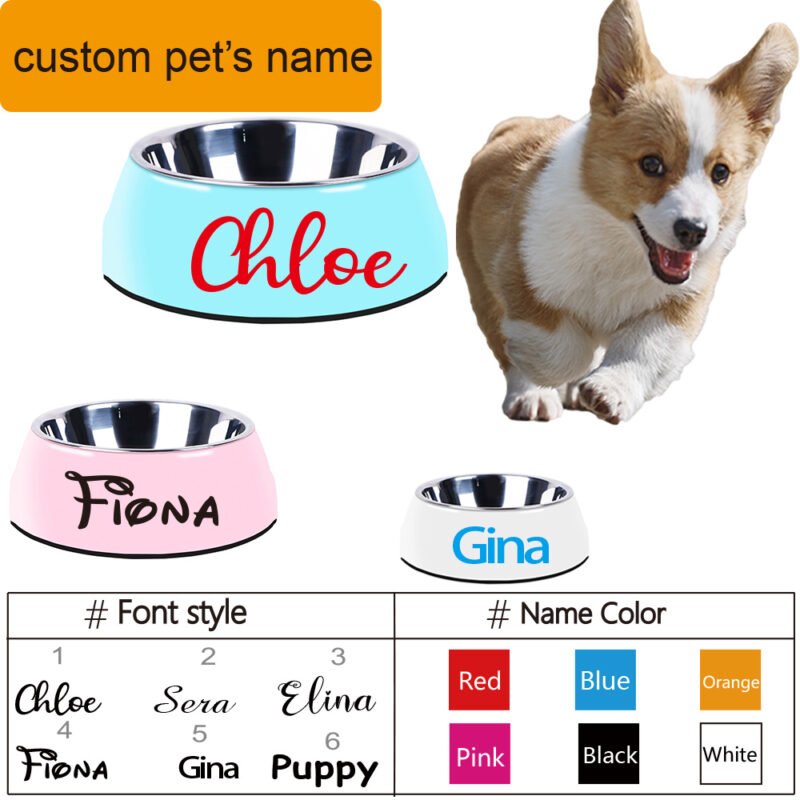 Melamine stainless steel pet bowl with a non-skid silicone base - Image 2